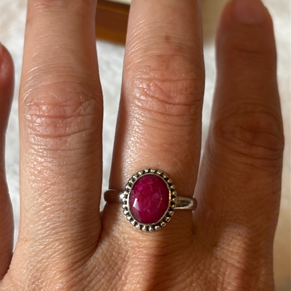 Natural Ruby 925 Sterling Silver Ring - image 3